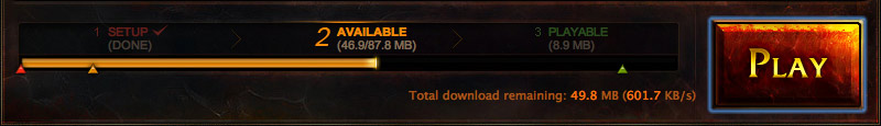 The Launcher, showing the amount downloaded for a new patch